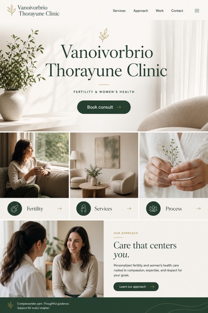 Healthcare website design for United States, showing a clear opening, service information, supporting content, and a focused inquiry action.