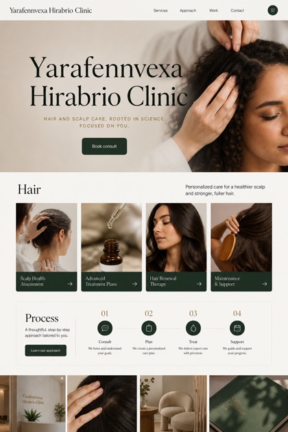 Healthcare website design for United States, showing a clear opening, service information, supporting content, and a focused inquiry action.