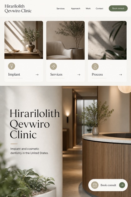 Healthcare website design for United States, showing a clear opening, service information, supporting content, and a focused inquiry action.