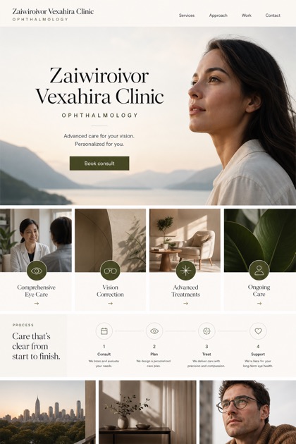 Healthcare website design for United States, showing a clear opening, service information, supporting content, and a focused inquiry action.