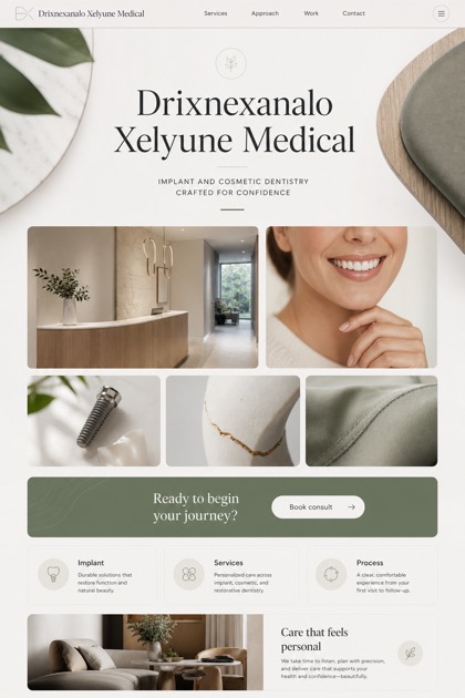Healthcare website design for United States, showing a clear opening, service information, supporting content, and a focused inquiry action.