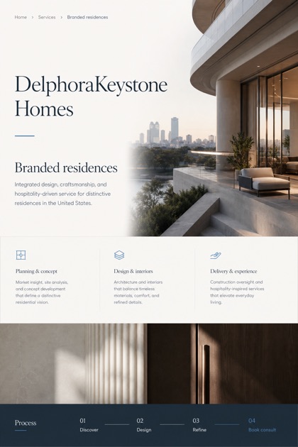 Property website design for United States, showing a clear opening, service information, supporting content, and a focused inquiry action.