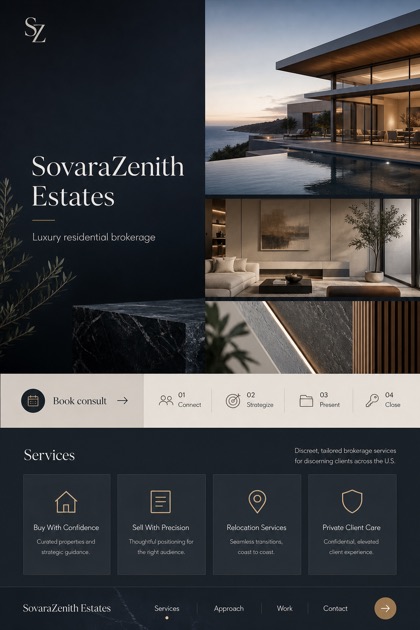 Property website design for United States, showing a clear opening, service information, supporting content, and a focused inquiry action.