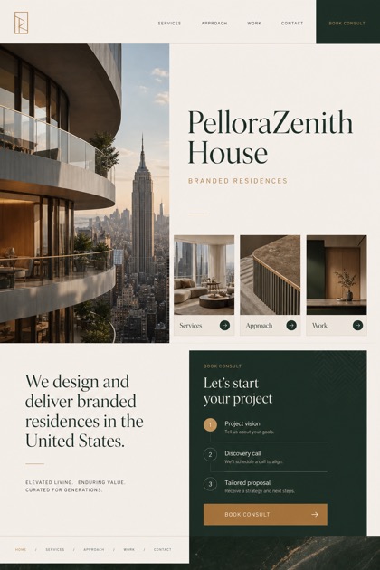 Property website design for United States, showing a clear opening, service information, supporting content, and a focused inquiry action.