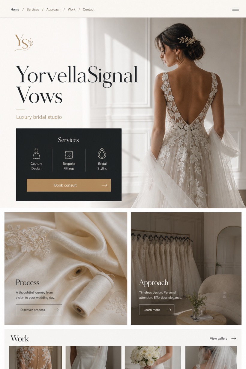 Weddings & Events website design for United States, showing a clear opening, service information, supporting content, and a focused inquiry action.