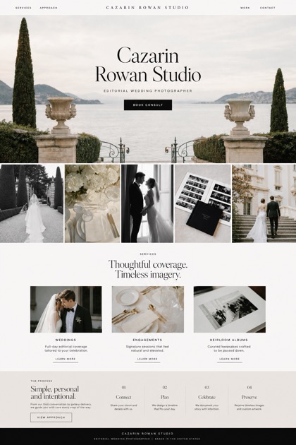Weddings & Events website design for United States, showing a clear opening, service information, supporting content, and a focused inquiry action.