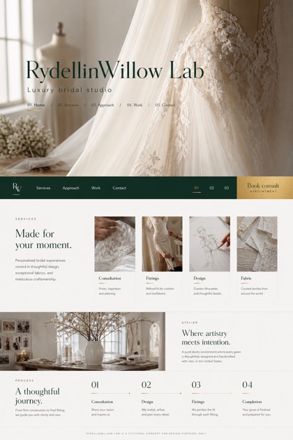 Weddings & Events website design for United States, showing a clear opening, service information, supporting content, and a focused inquiry action.