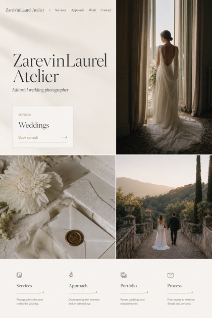 Weddings & Events website design for United States, showing a clear opening, service information, supporting content, and a focused inquiry action.