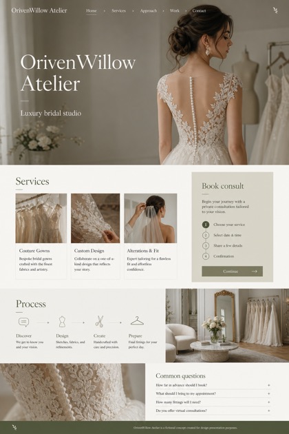 Weddings & Events website design for United States, showing a clear opening, service information, supporting content, and a focused inquiry action.