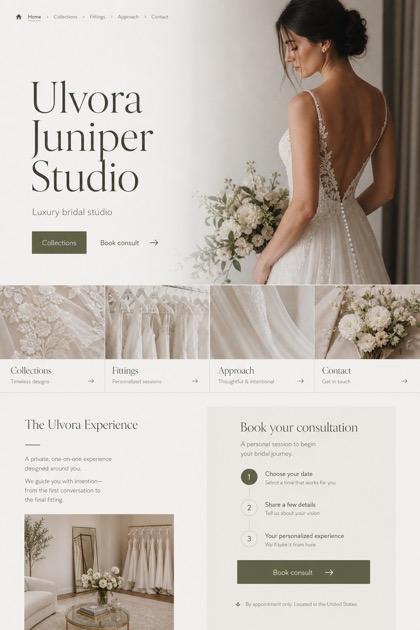 Weddings & Events website design for United States, showing a clear opening, service information, supporting content, and a focused inquiry action.