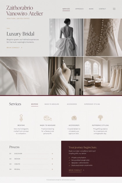 Weddings & Events website design for United States, showing a clear opening, service information, supporting content, and a focused inquiry action.
