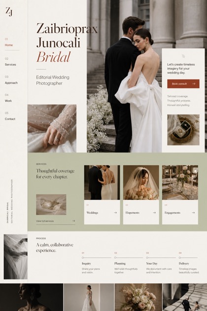 Weddings & Events website design for United States, showing a clear opening, service information, supporting content, and a focused inquiry action.