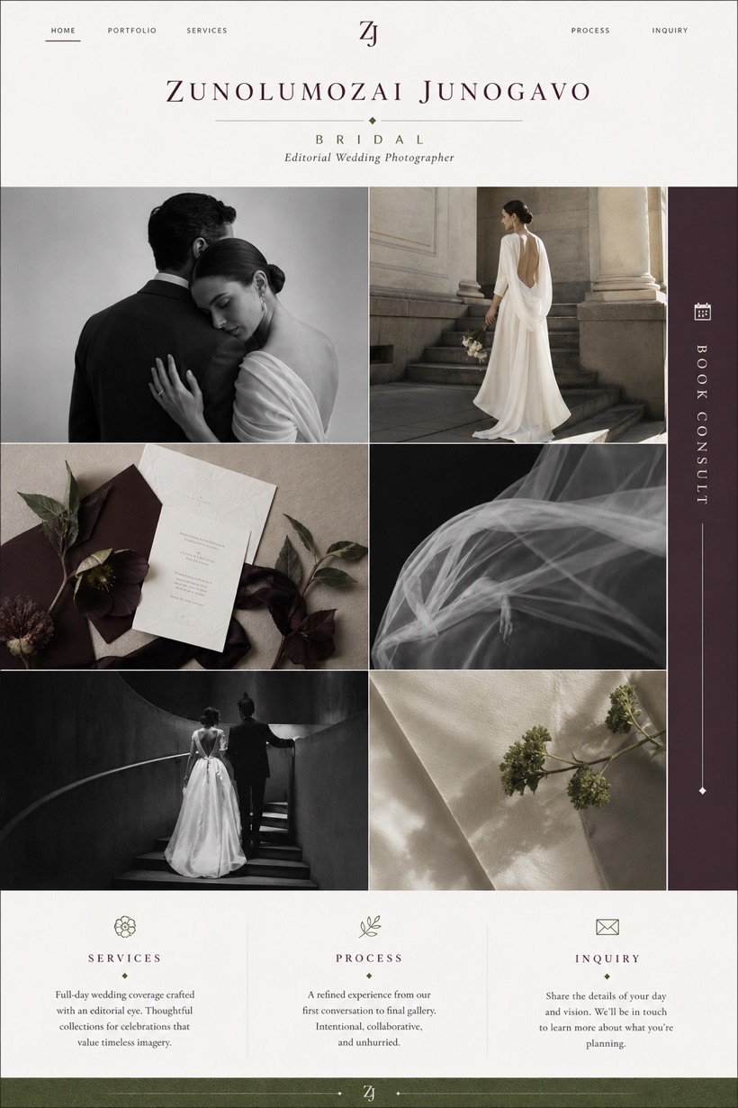 Weddings & Events website design for United States, showing a clear opening, service information, supporting content, and a focused inquiry action.