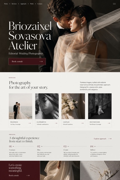Weddings & Events website design for United States, showing a clear opening, service information, supporting content, and a focused inquiry action.