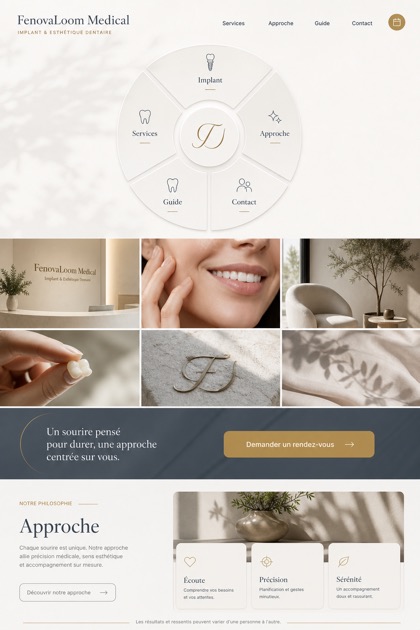 Healthcare website design for France, showing a clear opening, service information, supporting content, and a focused inquiry action.
