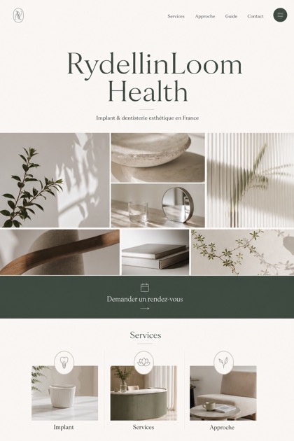 Healthcare website design for France, showing a clear opening, service information, supporting content, and a focused inquiry action.