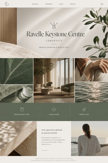 Healthcare website design for France, showing a clear opening, service information, supporting content, and a focused inquiry action.
