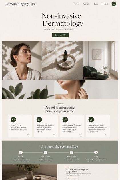 Healthcare website design for France, showing a clear opening, service information, supporting content, and a focused inquiry action.