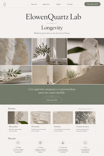 Healthcare website design for France, showing a clear opening, service information, supporting content, and a focused inquiry action.