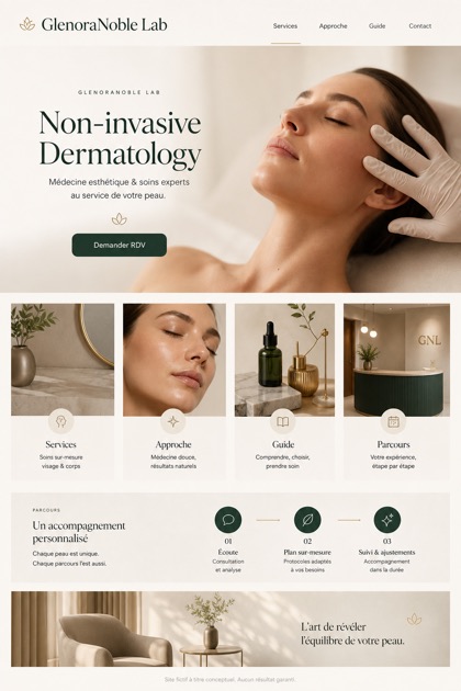 Healthcare website design for France, showing a clear opening, service information, supporting content, and a focused inquiry action.