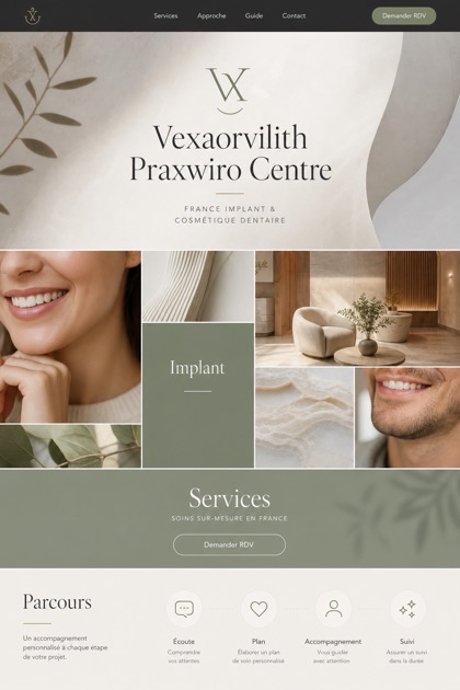 Healthcare website design for France, showing a clear opening, service information, supporting content, and a focused inquiry action.