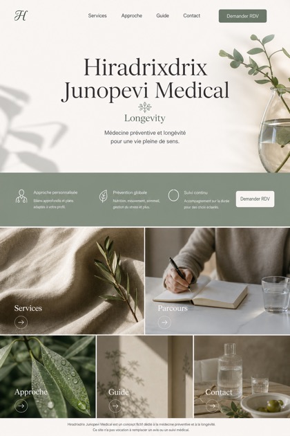 Healthcare website design for France, showing a clear opening, service information, supporting content, and a focused inquiry action.