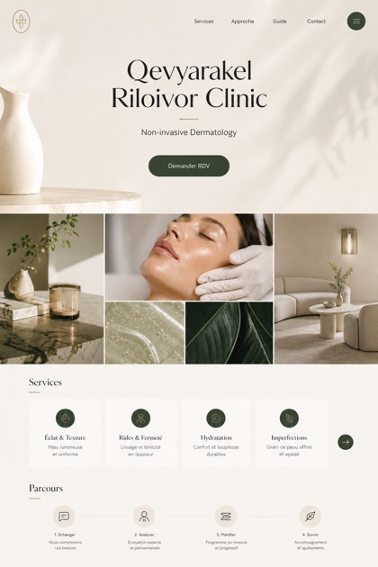 Healthcare website design for France, showing a clear opening, service information, supporting content, and a focused inquiry action.