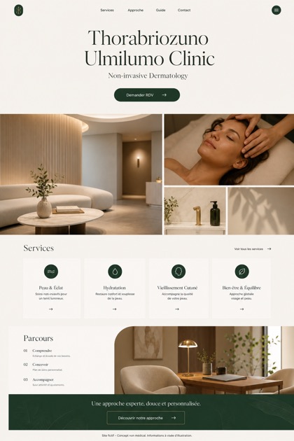 Healthcare website design for France, showing a clear opening, service information, supporting content, and a focused inquiry action.