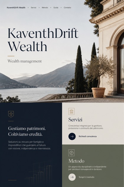 Finance website design for Italy, showing a clear opening, service information, supporting content, and a focused inquiry action.