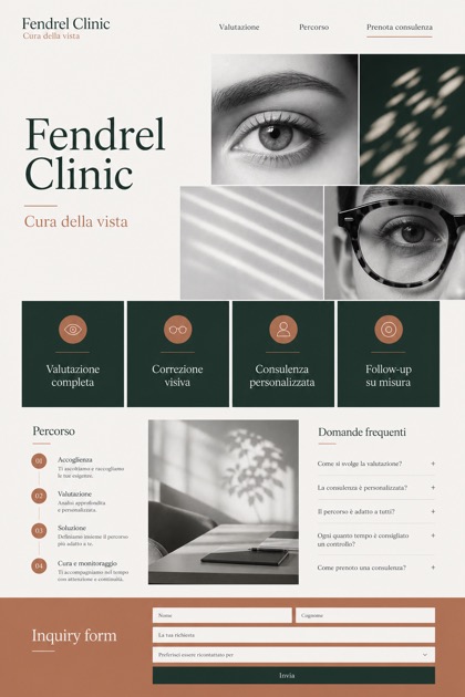 Healthcare website design for Italy, showing a clear opening, service information, supporting content, and a focused inquiry action.