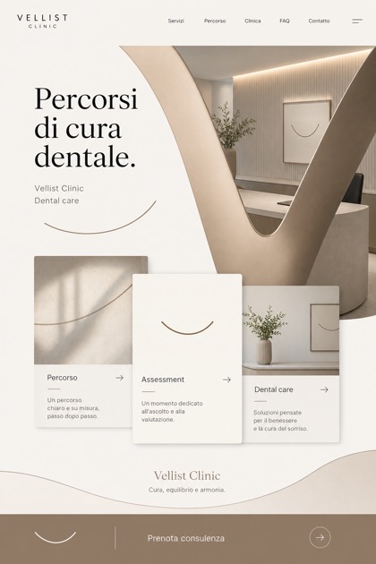 Healthcare website design for Italy, showing a clear opening, service information, supporting content, and a focused inquiry action.