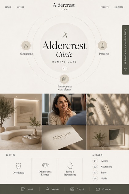 Healthcare website design for Italy, showing a clear opening, service information, supporting content, and a focused inquiry action.