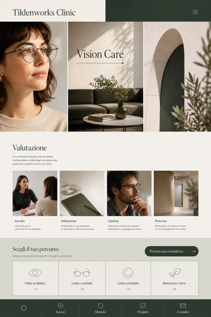 Healthcare website design for Italy, showing a clear opening, service information, supporting content, and a focused inquiry action.