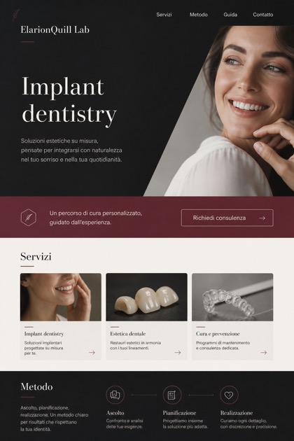 Healthcare website design for Italy, showing a clear opening, service information, supporting content, and a focused inquiry action.