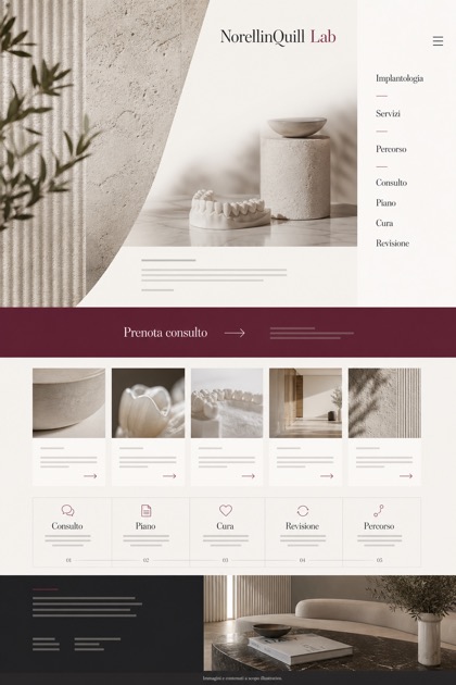 Healthcare website design for Italy, showing a clear opening, service information, supporting content, and a focused inquiry action.