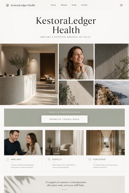 Healthcare website design for Italy, showing a clear opening, service information, supporting content, and a focused inquiry action.