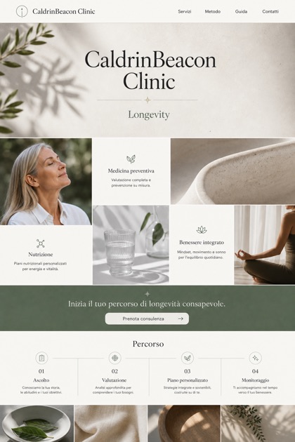 Healthcare website design for Italy, showing a clear opening, service information, supporting content, and a focused inquiry action.