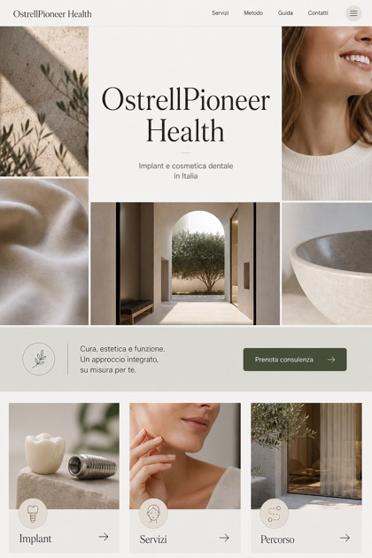 Healthcare website design for Italy, showing a clear opening, service information, supporting content, and a focused inquiry action.