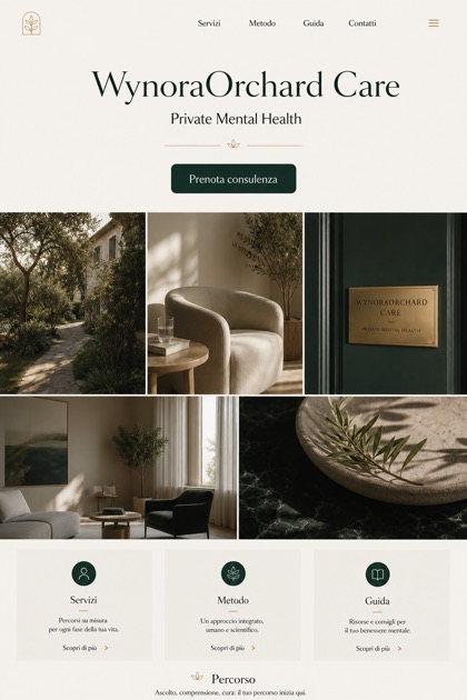 Healthcare website design for Italy, showing a clear opening, service information, supporting content, and a focused inquiry action.