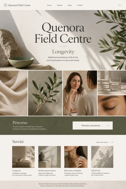 Healthcare website design for Italy, showing a clear opening, service information, supporting content, and a focused inquiry action.