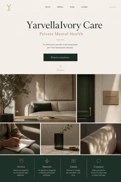 Healthcare website design for Italy, showing a clear opening, service information, supporting content, and a focused inquiry action.