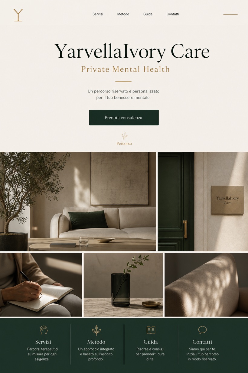 Healthcare website design for Italy, showing a clear opening, service information, supporting content, and a focused inquiry action.