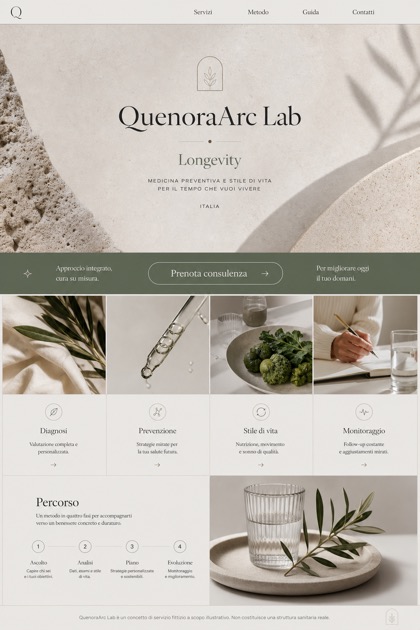 Healthcare website design for Italy, showing a clear opening, service information, supporting content, and a focused inquiry action.