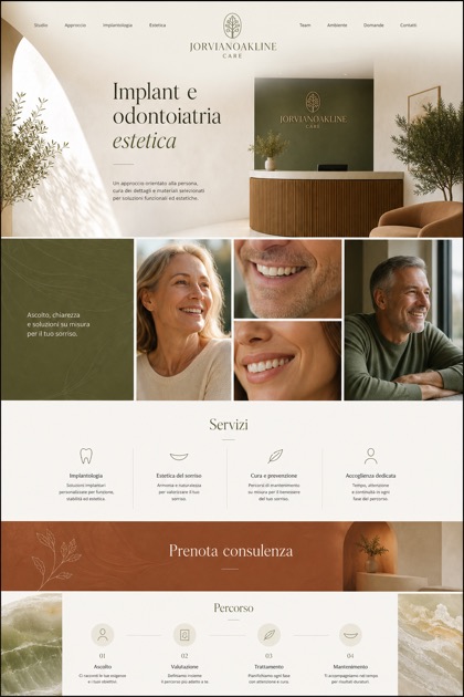 Healthcare website design for Italy, showing a clear opening, service information, supporting content, and a focused inquiry action.