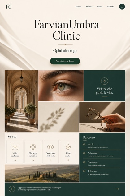 Healthcare website design for Italy, showing a clear opening, service information, supporting content, and a focused inquiry action.