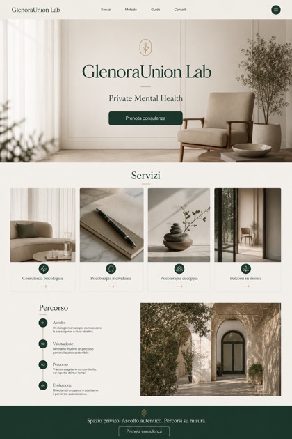 Healthcare website design for Italy, showing a clear opening, service information, supporting content, and a focused inquiry action.