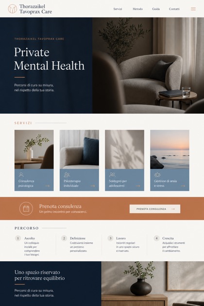 Healthcare website design for Italy, showing a clear opening, service information, supporting content, and a focused inquiry action.