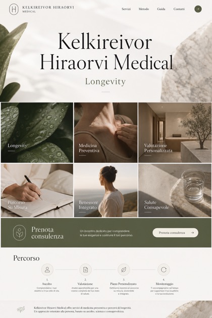Healthcare website design for Italy, showing a clear opening, service information, supporting content, and a focused inquiry action.