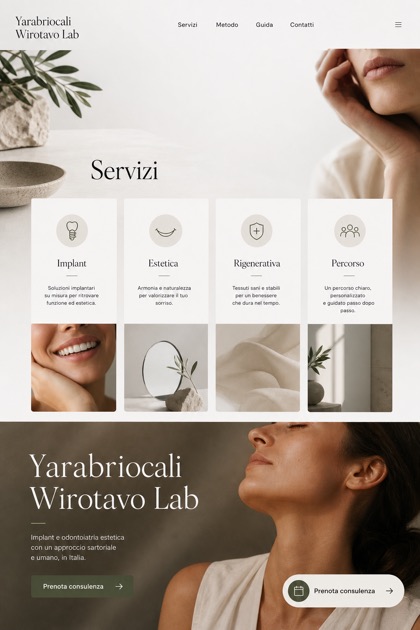 Healthcare website design for Italy, showing a clear opening, service information, supporting content, and a focused inquiry action.