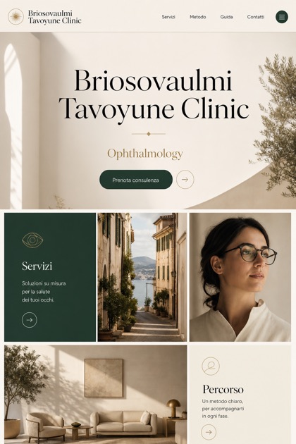 Healthcare website design for Italy, showing a clear opening, service information, supporting content, and a focused inquiry action.
